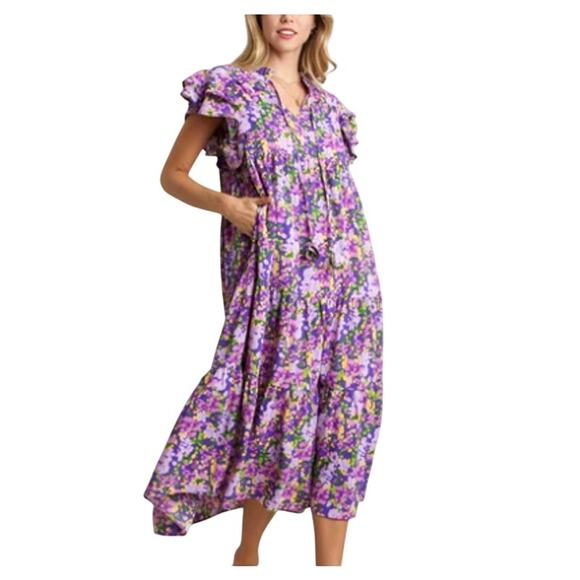 Umgee Purple Ruffled Tiered Sundress - Picture 9 of 9